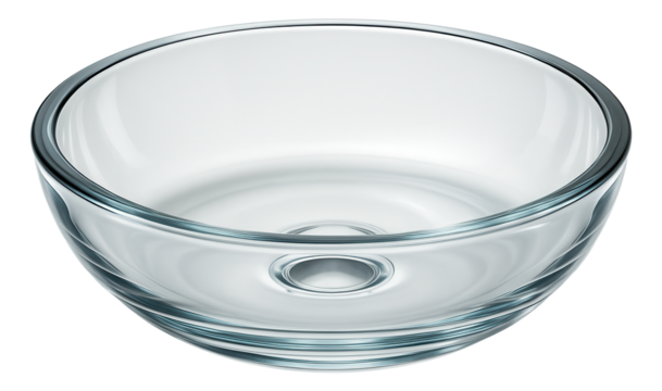 Round built-in sink made of tempered glass, ideal for a modern bathroom in a city loft, known for its unique transparent appearance.