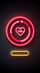 A neon red heartbeat-style pulsing, futuristic cyber love theme.