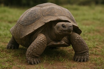 Obraz premium Majestic tortoise on grass