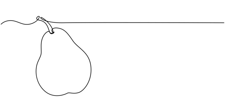 Abstract shaped pear. single line pear icon, Pear minimal vector line illustration. Single lineart drawing illustration, A single line drawing of an pear. Continuous line thanksgiving icon in color
