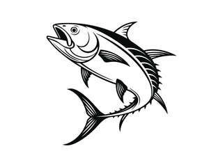 Striped tuna fish, an oceanic predator vector