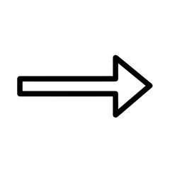 Ícone preta – seta minimalista de contorno para o lado SVG e PNG

