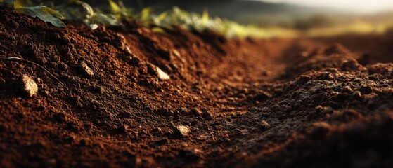 Fototapeta premium Dark Brown Soil Texture Close Up