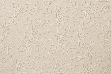 Floral Pattern Tiles with Light Beige Background and Delicate Floral Details