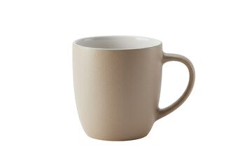 Isolated Beige Ceramic Mug with Smooth Texture