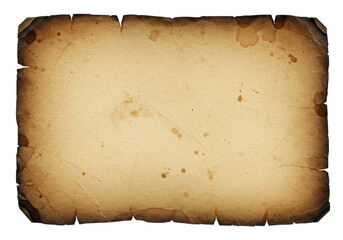 Isolated Antique Parchment Paper with Burnt Edges