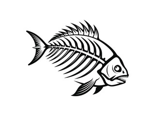 Obraz premium Perch silhouette line art vector illustration with a white background