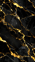 Premium Black Marble with Golden Veins Shimmer Texture