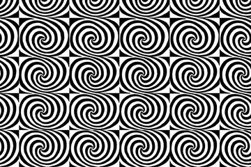 Mesmerizing Optical Illusion Pattern with Black and White Swirling Lines