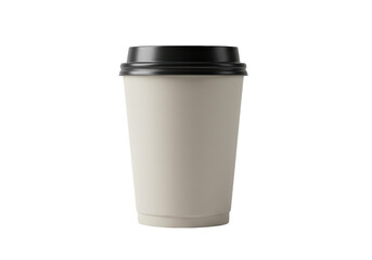 Isolated Plain Takeaway Coffee Cup with Black Lid
