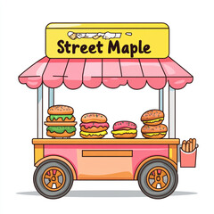 Street Maple Food Cart Icon