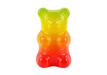 Isolated Rainbow Colored Gummy Bear