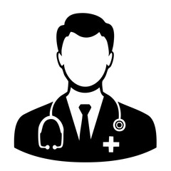 Male Doctor Black Glyph Icon