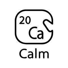 Obraz premium Calcium calm icon in periodic table style outline