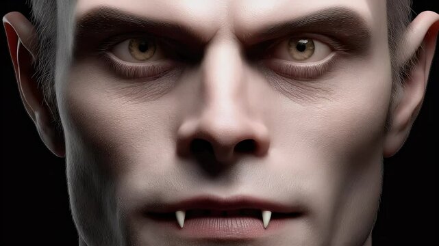 Closeup face of a digital vampire