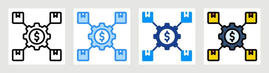Cost Per Unit Icon Collection Set Multiple Style