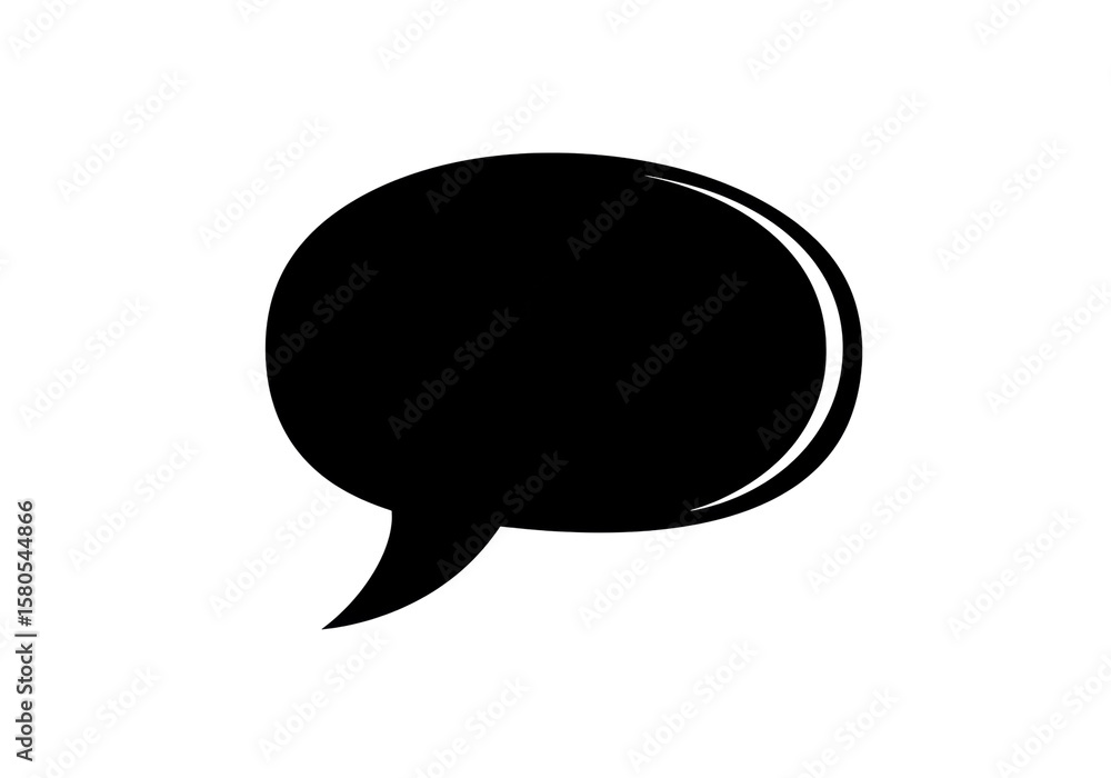 Poster isolated simple black speech bubble icon