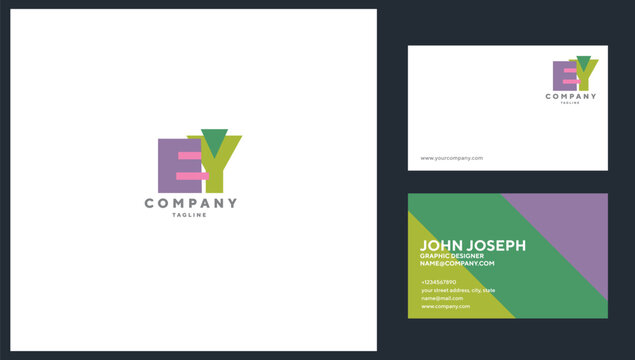 Letters EY Colourful Joint logo icon vector template.