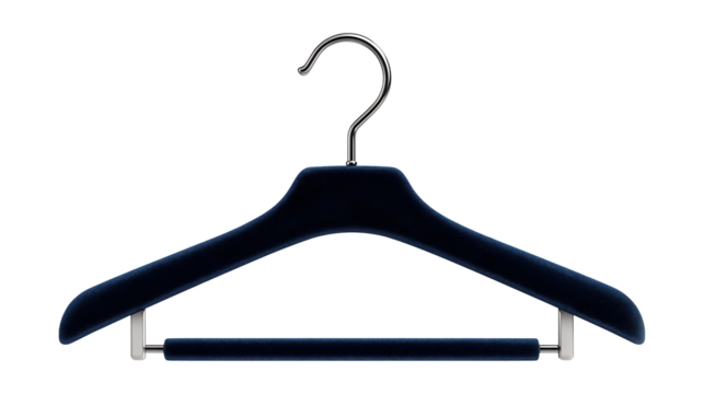 Adjustable-width velvet hanger for accommodating a range of clothing sizes in a shared home closet.