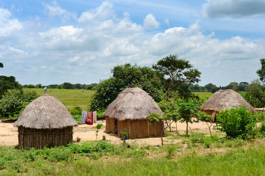 Clay traditional house village Angola