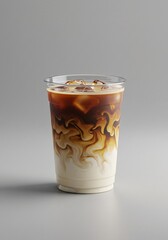 Aesthetic Iced Coffee Cup Mockup with Creamy Swirls