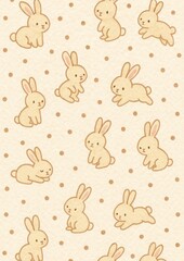 Fototapeta premium Cute playful bunny pattern