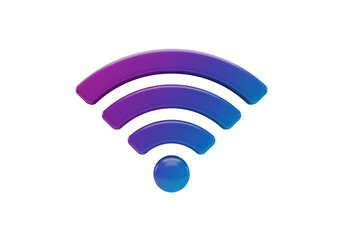 Isolated Gradient Blue and Purple WiFi Wireless Symbol
