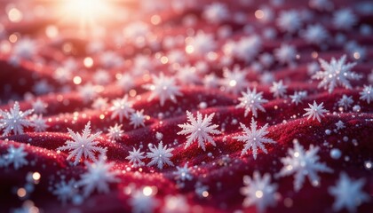 red christmas background with snowflakes