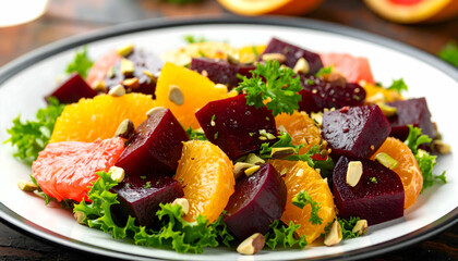 Vibrant Beetroot and Citrus Salad with Almonds