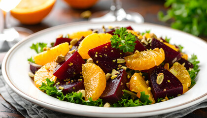 Vibrant Beetroot and Orange Salad with Pistachios