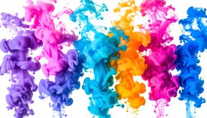 Vibrant Color Ink Swirls Abstract Background