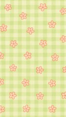 Pastel floral checkered pattern