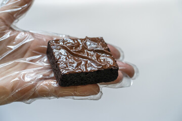 Overhead View of Multiple Packaged Brownies in Transperent Trays