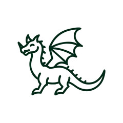 Cartoon dragon character with wings and playful expression  