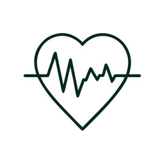 Heartbeat icon with a pulse line in modern design style  