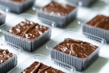 Freshly Baked Brownies in Individual Retail Packaging