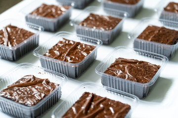 Overhead Perspective of Multiple Packaged Brownies