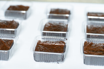 Freshly Baked Brownies in Clear Commercial Packaging