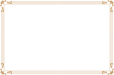 Elements of ornate vintage frames. Border gold on white classic calligraphy swirls, floral motifs. Design print for greeting cards, wedding invitations, restaurant menu, royal certificates. Set 495
