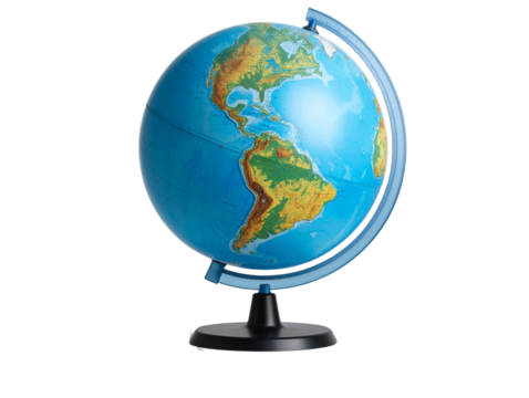  Cena de Exposição Comercial com Globo Brilhante em Estante Minimalista Isolado PNG