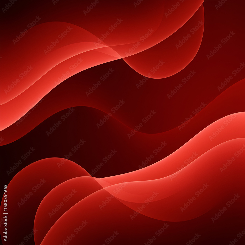 Aufkleber red abstract waves graphic design with dark background. abstract design with soft red waves against 