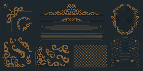 Intricate Baroque Design Element for Decoration Original