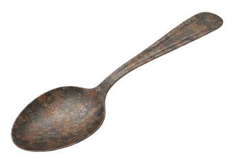 Isolated Old Rusty Spoon Vintage Kitchen Utensil