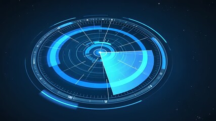 Blue, abstract radar display - Powered by Adobe