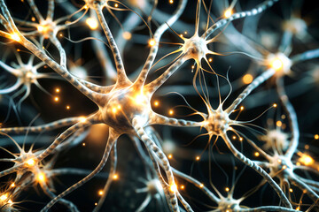 Fototapeta premium x-default Microscopic view of neural network system