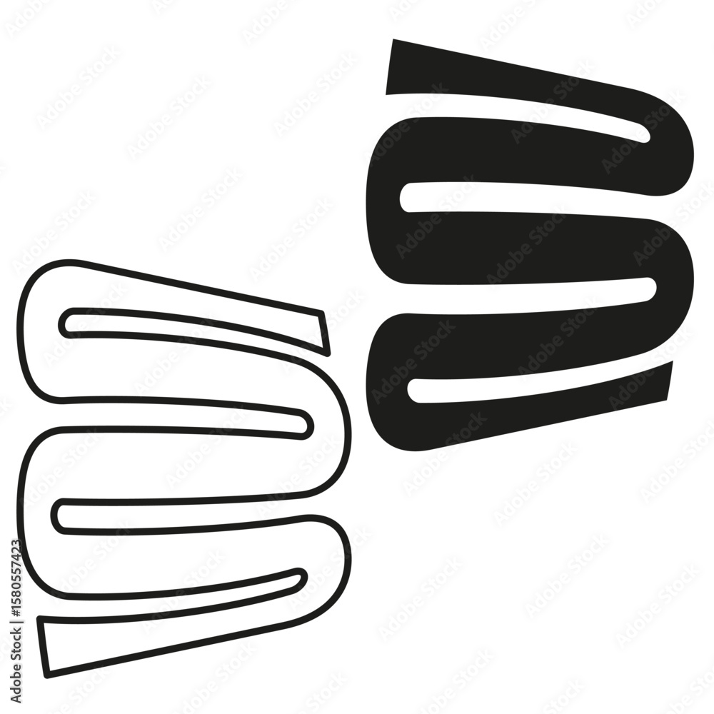 Poster smooth outline s. bold filled icon. modern curve vector. clean linear style.