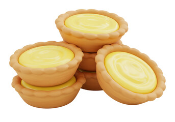 Isolated Stack of Mini Lemon Tartlets Delicious Pastries