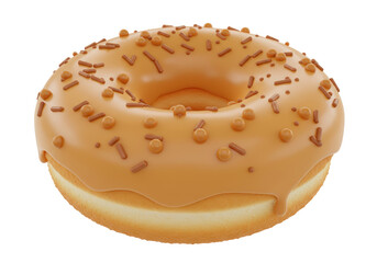 Isolated Glazed Donut with Sprinkles Sweet Treat