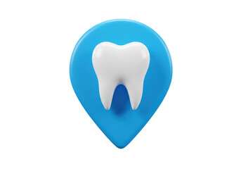 Isolated Dental Clinic Location Pin