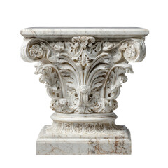 Ornate marble corinthian on transparent Background